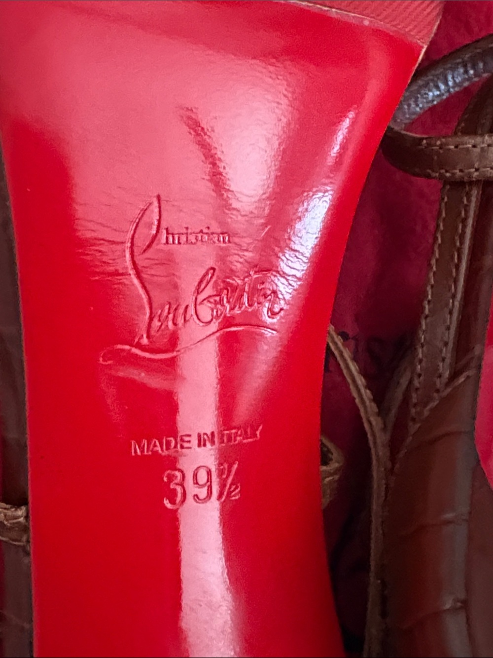 Christian Louboutin CHOCA 100 CALF NIL croc-embossed Heels 39 1/2 heels 4β. - Picture 7 of 11